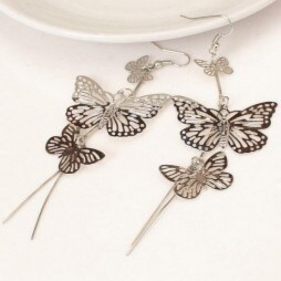 Earrings Women Butterfly Stud Bohemian Hoop Drop Cute Trendy Jewelry - Picture 8 of 9